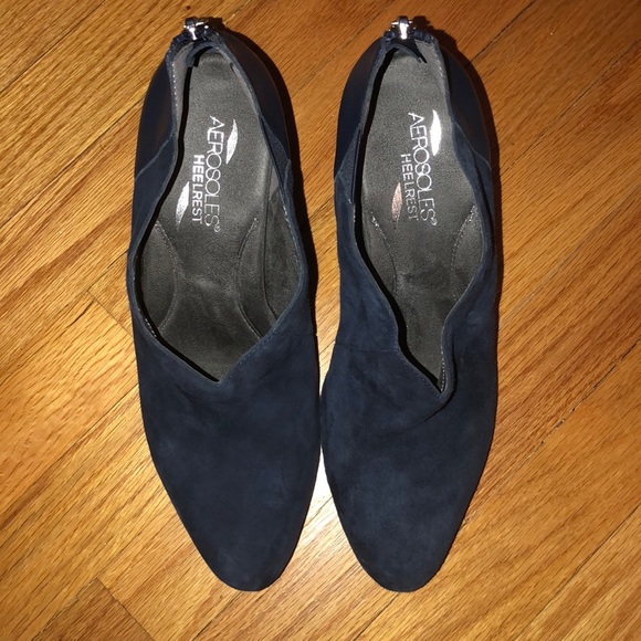 AEROSOLES Shoes Navy Blue Booties Poshmark